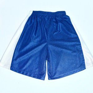 A4 Athletic Gym Sport Shorts in Navy Blue with White - Medium